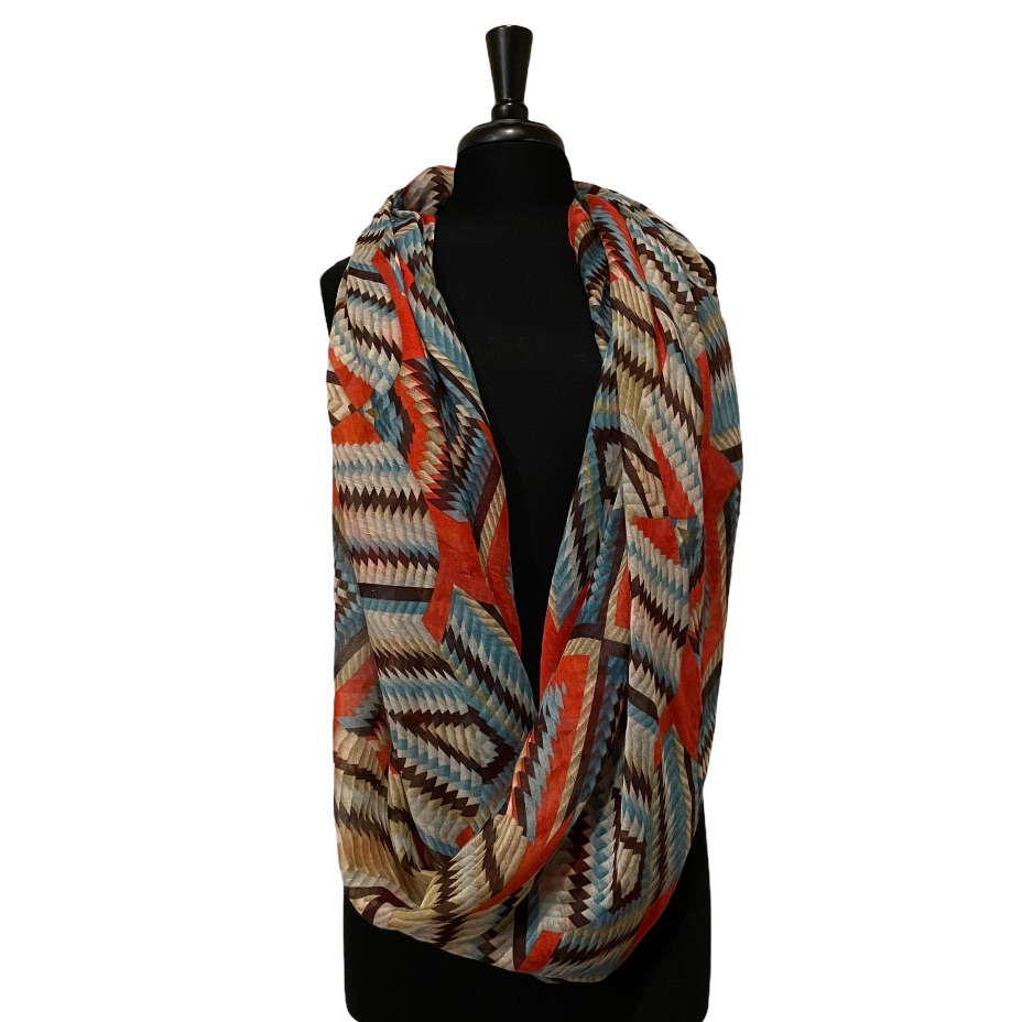 Multicolor Patterned Infinity Scarf